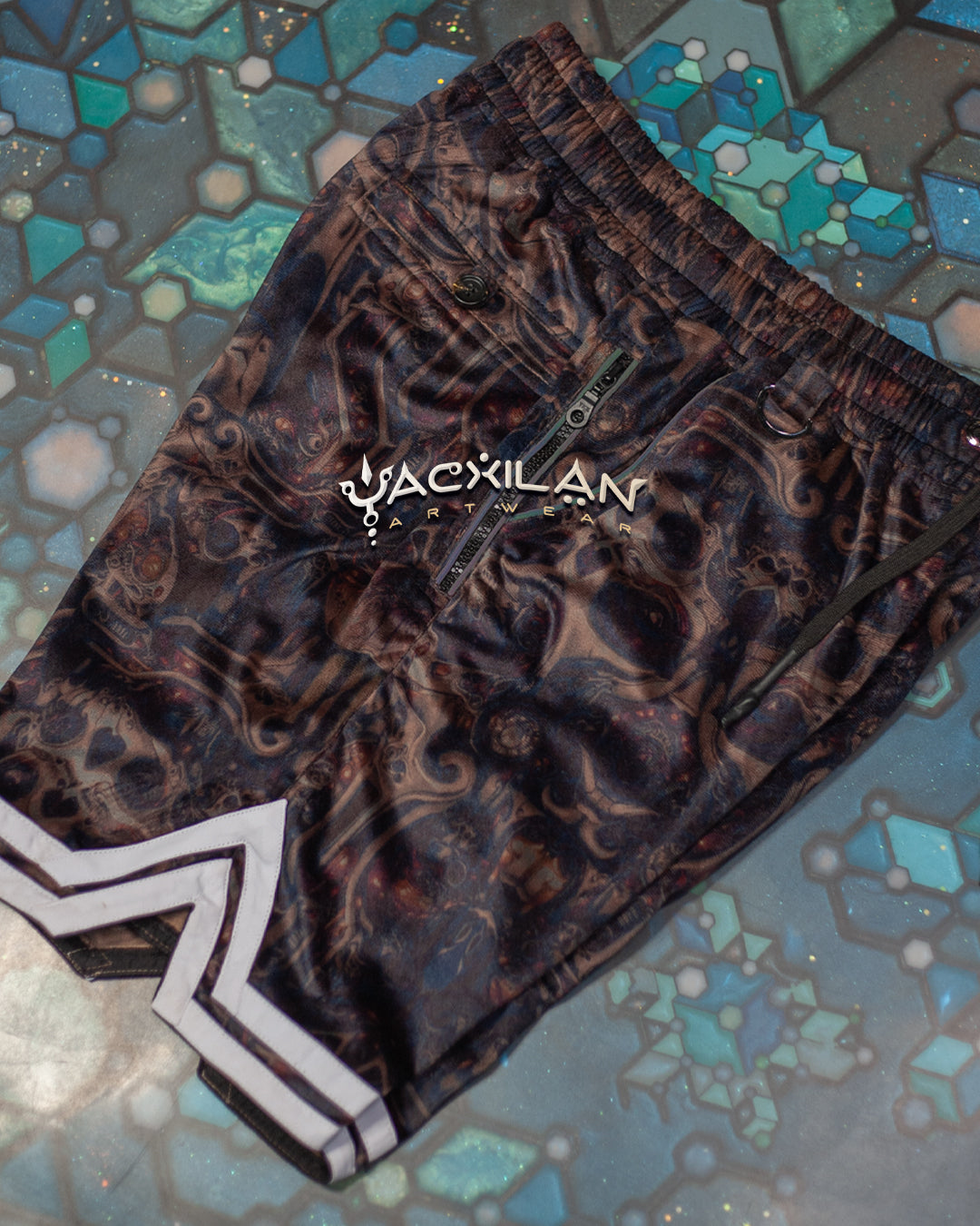 Boxing Short White Mountains Men / Velvet Fawn - SKULLOHOLICS